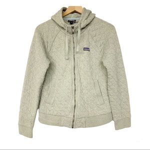Patagonia organic cotton quilt zip up hooded sweatshirt jacket M